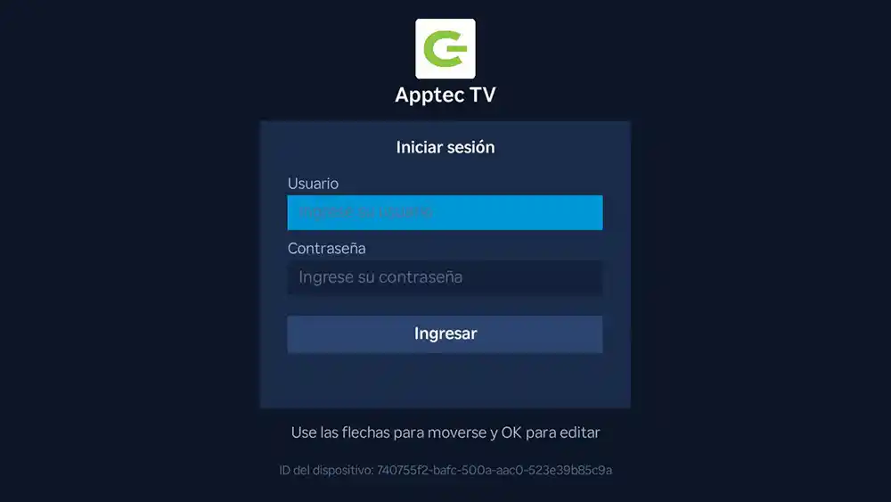 Tela do Roku Login